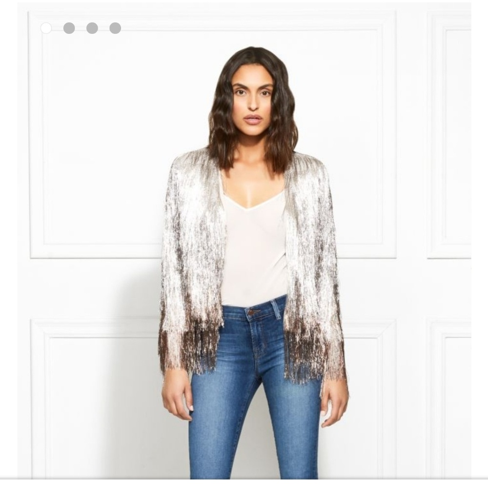 Rachel Zoe Isla Metallic Fringe Jacket